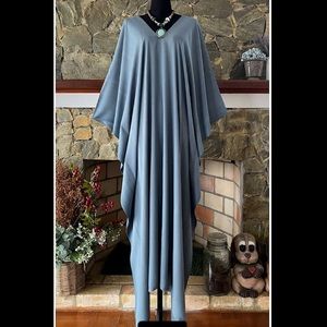 Hand Dyed Slate Blue Kaftan